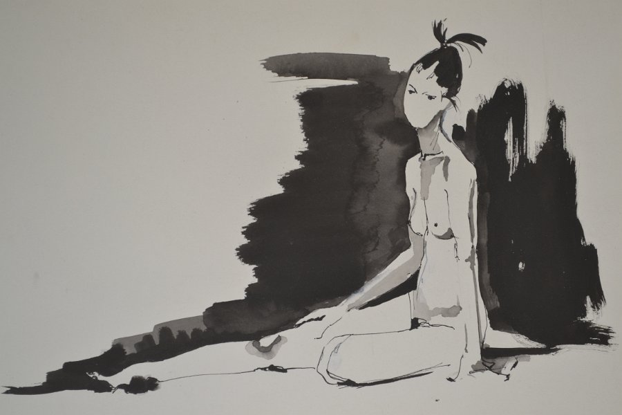 figure, seated 20  -  34cm x 50cm