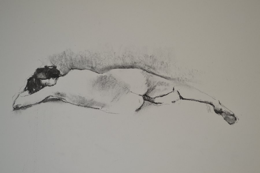 Figure, back view, 21 - 34cm x 50cm