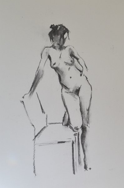figure, front view, 25 -  34cm x 50cm