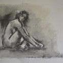 Figure, seated 15 - 34cm x 50cm