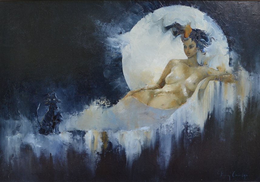 Oympia and the Blue Moon - 57cm x 40cm