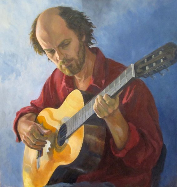 The Guitar Player - 58cm x 62cm