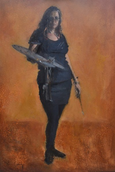 Ode to Chase and Whistler (self portrait) - 57cm x 40cm 