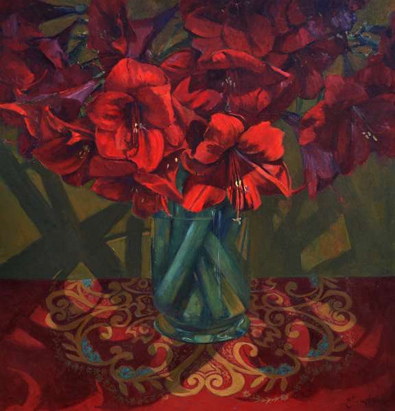 'Hippies' Hippeastrums - 44cm x 42cm